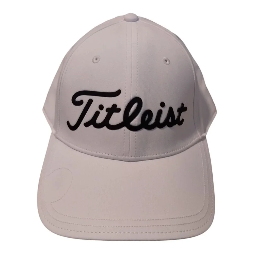 Titleist Logo White Adjustable Strapback‎ Golf Hat Cap White Outdoor Performance